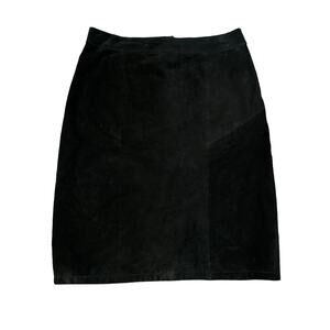 G-III black genuine leather knee length skirt size 11/12